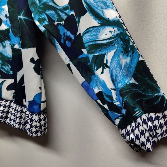 Ashley Steward Sport Jacket Women Size XL Blue Green Floral Full Zip Activewear - Picture 3 of 8